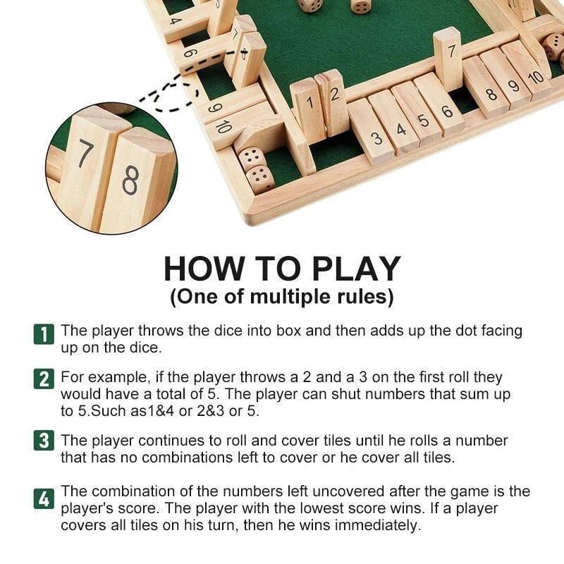 VICCES CSALÁDI JÁTÉKOK-Shut The Box Társasjáték🎲