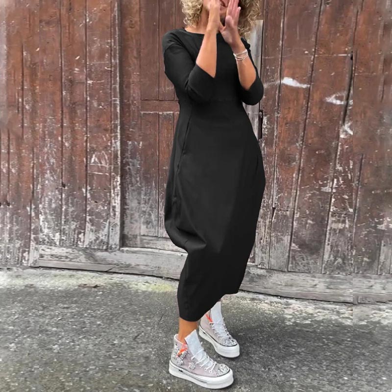 Egyszerű, elegáns, zsebes ruha nőknek