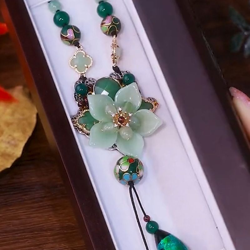 💞 Luxus Lotus Opal nyaklánc és pulóver lánc