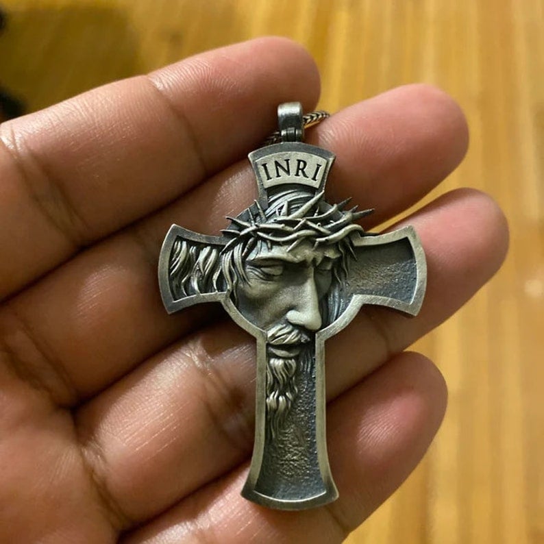 Keresztény keresztes nyaklánc - harci nyaklánc - lelki ajándék