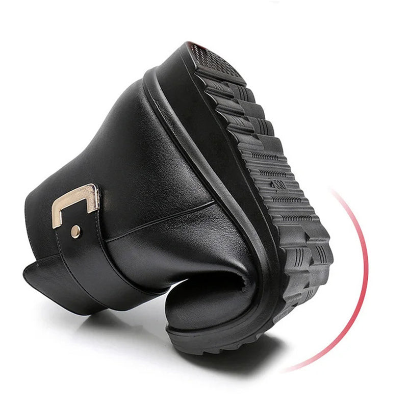 🔥Wyprzedaż 70% ZNIŻKI - Damskie aksamitne buty ortopedyczne z prawdziwej skóry z metalową klamrą