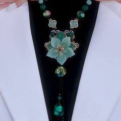 💞 Luxus Lotus Opal nyaklánc és pulóver lánc