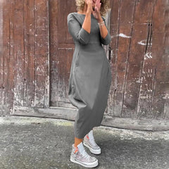 Egyszerű, elegáns, zsebes ruha nőknek