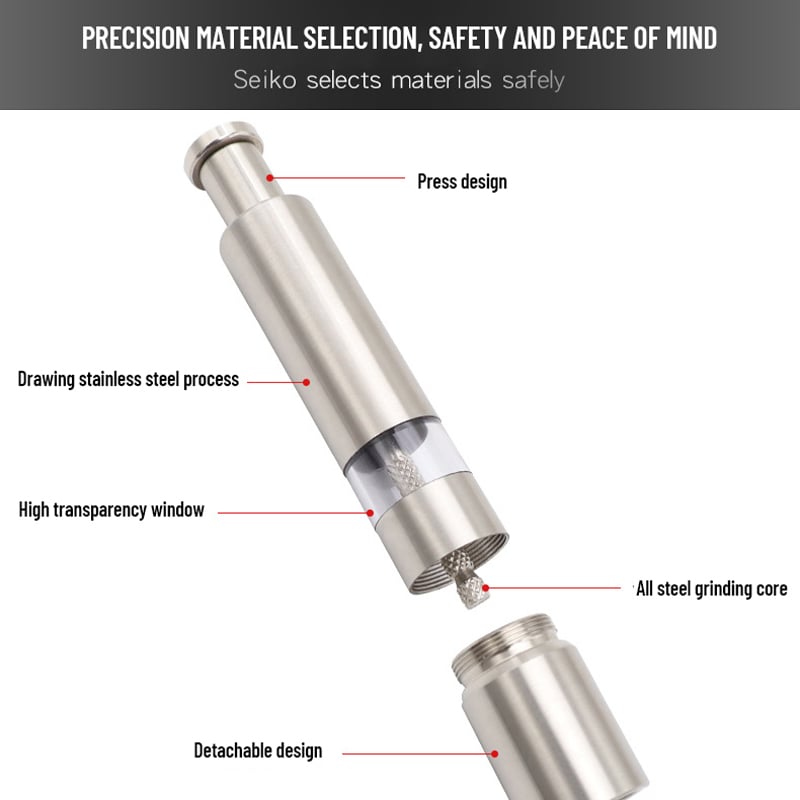 🔥 Egy malom só és bors rozsdamentes acélból készült