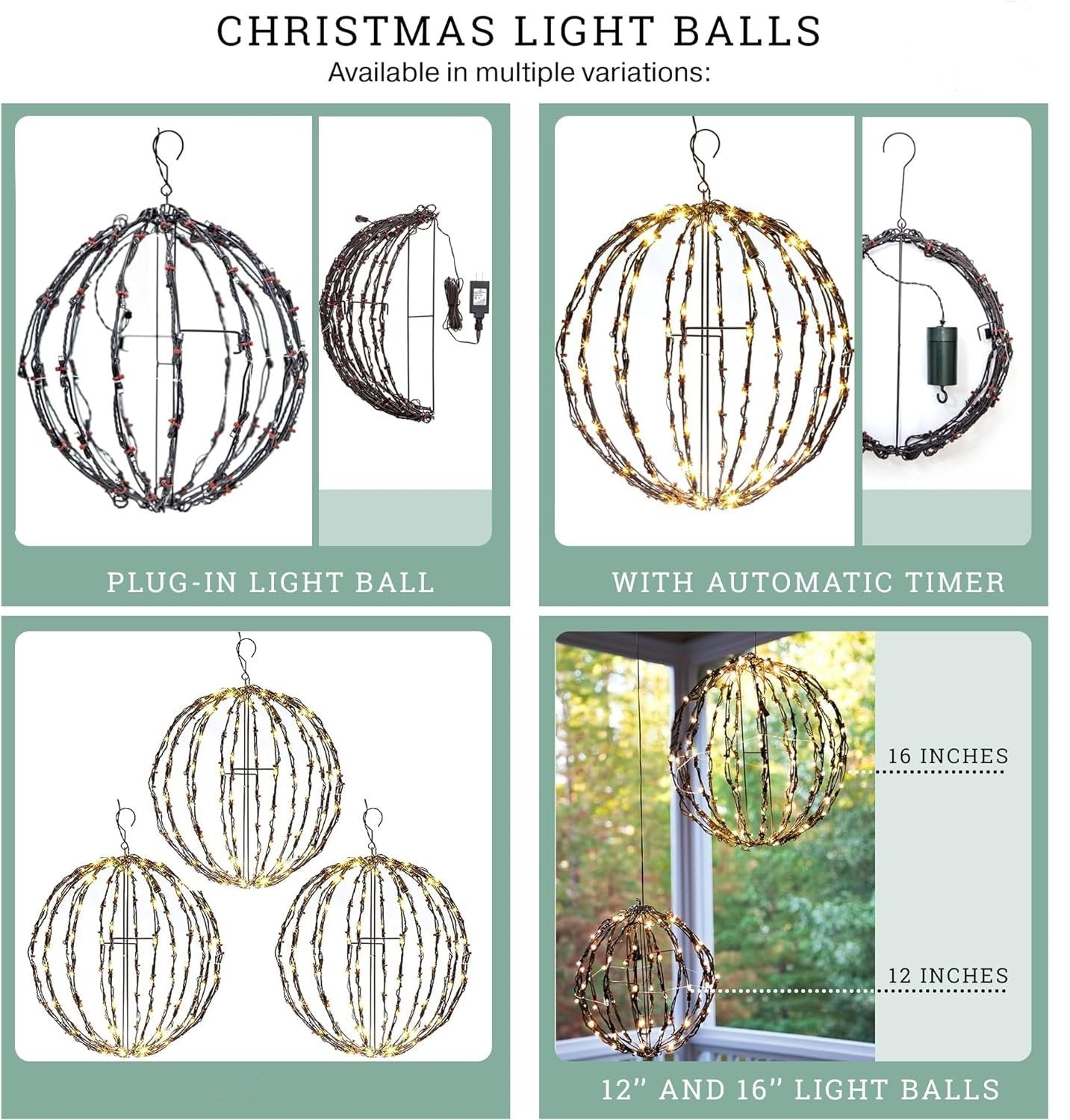 🎅Karácsonyi promóció 2024🔥 Tartós, vízálló, tartós, könnyű és fényes gömblámpa