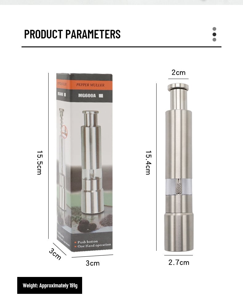 🔥 Egy malom só és bors rozsdamentes acélból készült